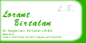 lorant birtalan business card